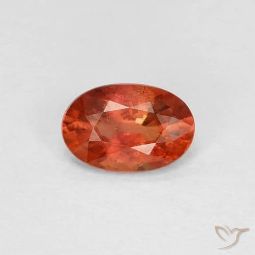 0.59ct Natural Reddish Orange Sapphire, Oval Cut, 5.8x3.9 mm