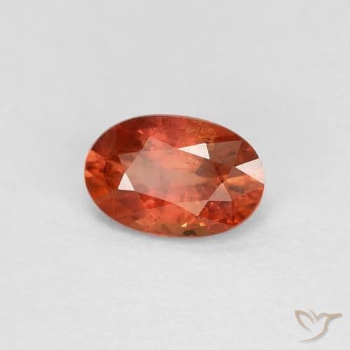 0.58ct Natural Medium Orange Sapphire, Oval Cut, 6x4 mm