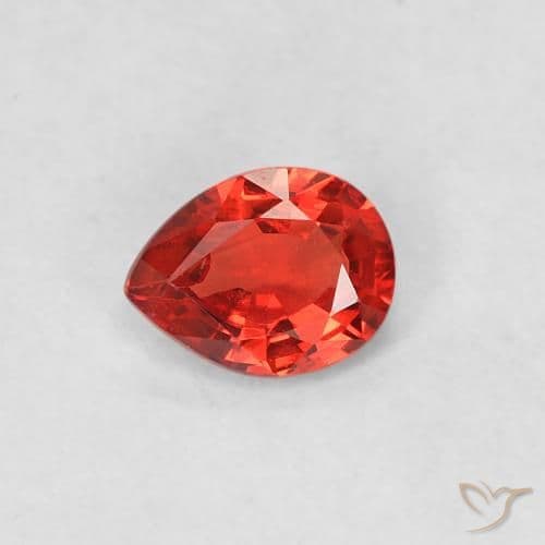0.37ct Natural Bright Red Sapphire, Pear Shape, 5.2x4.1 mm