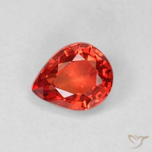 0.49ct Natural Intense Red Sapphire, Pear Shape, 5.2x4.2 mm