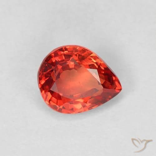 0.51ct Bright Crimson Red Sapphire, Pear Shape, 5.1x4.2 mm
