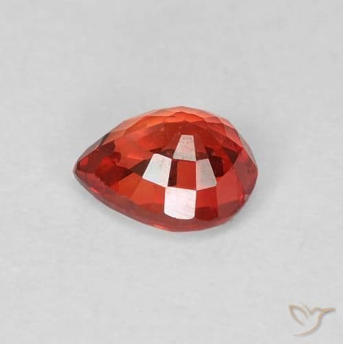 0.51ct Bright Crimson Red Sapphire, Pear Shape, 5.1x4.2 mm