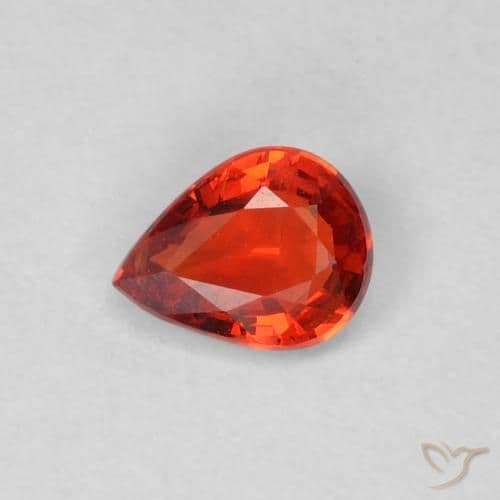 0.49ct Natural Intense Red Sapphire, Pear Shape, 5.2x4.2 mm