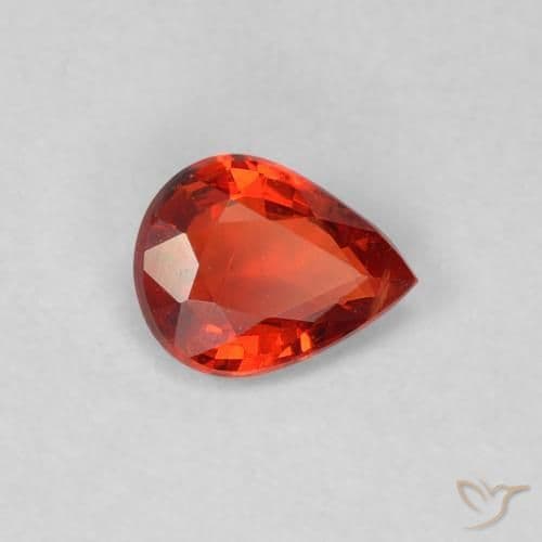 0.37ct Natural Bright Red Sapphire, Pear Shape, 5.2x4.1 mm