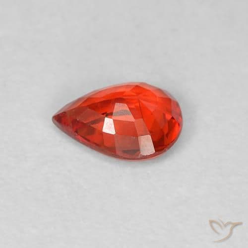 0.37ct Natural Bright Red Sapphire, Pear Shape, 5.2x4.1 mm