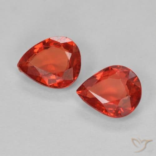 0.49ct Natural Intense Red Sapphire, Pear Shape, 5.2x4.3 mm