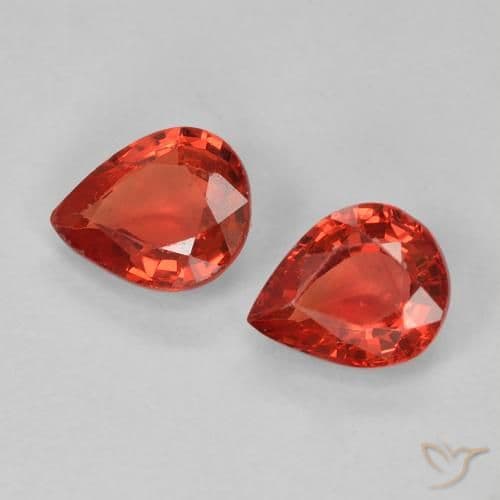 0.49ct Natural Intense Red Sapphire, Pear Shape, 5.2x4.3 mm
