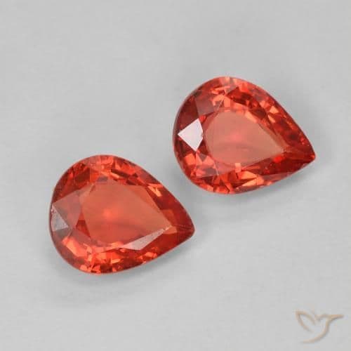 0.91ct Natural Bright Red Sapphire, Pear Shape, 5.3x4.3 mm
