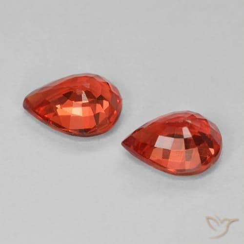 0.91ct Natural Bright Red Sapphire, Pear Shape, 5.3x4.3 mm