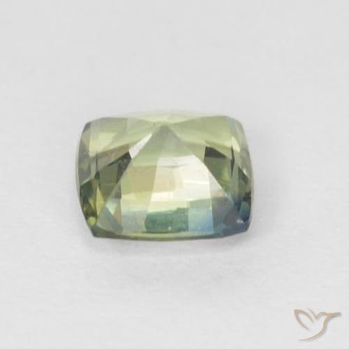 0.47ct Natural Light Green Sapphire, Cushion Cut, 4.3x4.3 mm