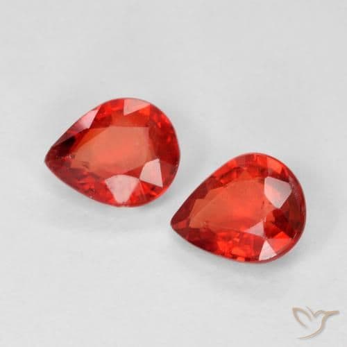 0.91ct Natural Bright Red Sapphire, Pear Shape, 5.3x4.3 mm
