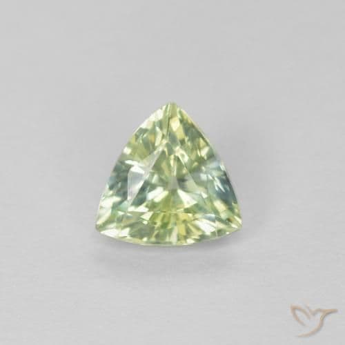 0.45ct Yellowish Green Sapphire, Trillion, 4.8x4.6 mm