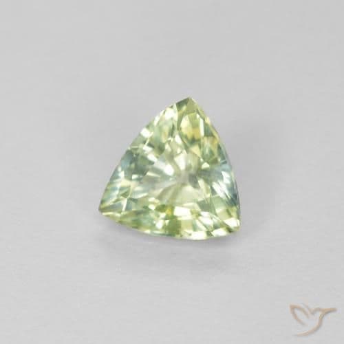 0.45ct Yellowish Green Sapphire, Trillion, 4.8x4.6 mm