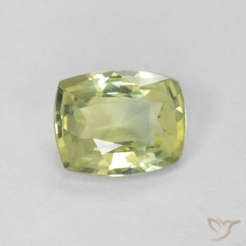 0.79ct Light Forest Green Sapphire, Cushion Cut, 6.1x4.8 mm