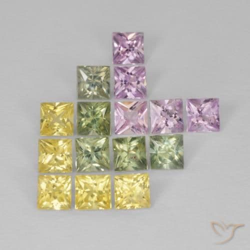 3.01ct Natural Multicolor Sapphire, Square, 3x3 mm
