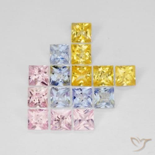 2.75ct Natural Multicolor Sapphire, Square, 3x2.9 mm