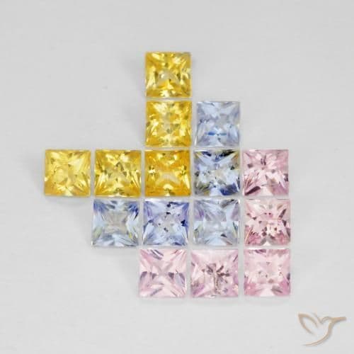 2.62ct Natural Multicolor Sapphire, Square, 2.9x2.9 mm
