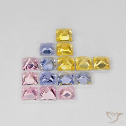 2.62ct Natural Multicolor Sapphire, Square, 2.9x2.9 mm