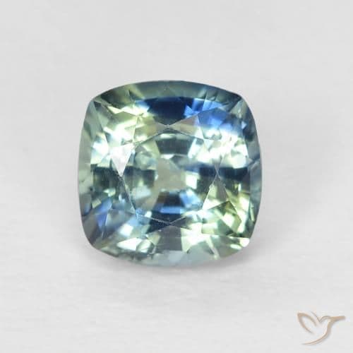 0.71ct Natural Teal Sapphire, Cushion Cut, 4.8x4.8 mm
