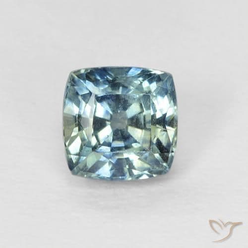 0.84ct Natural Multicolor Sapphire, Cushion Cut, 4.6x4.6 mm