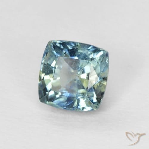 0.69ct Natural Teal Sapphire, Cushion Cut, 4.5x4.5 mm