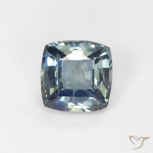 0.97ct Natural Teal Sapphire, Cushion Cut, 5.3x5.2 mm
