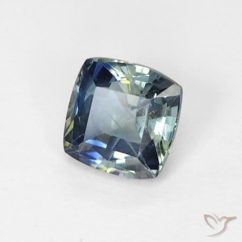 0.89ct Natural Teal Sapphire, Cushion Cut, 5.3x5.2 mm