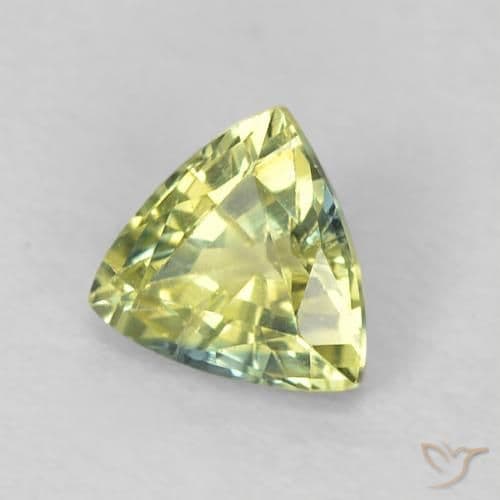 0.44ct Yellowish Green Sapphire, Trillion, 4.7x4.5 mm