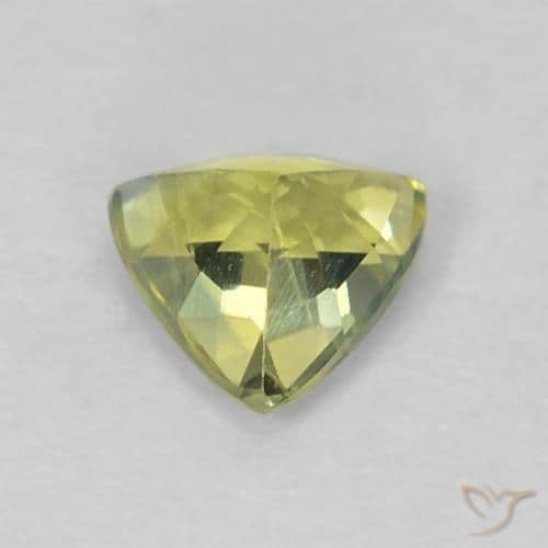 0.44ct Yellowish Green Sapphire, Trillion, 4.7x4.5 mm