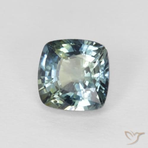 0.80ct Natural Teal Sapphire, Cushion Cut, 5x5 mm