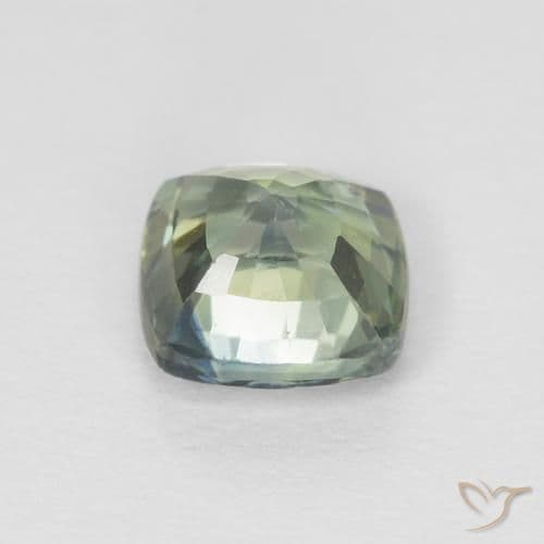 0.80ct Natural Teal Sapphire, Cushion Cut, 5x5 mm