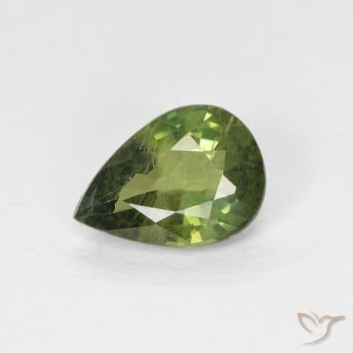 0.88ct Natural Deep Green Sapphire, Pear Shape, 7.2x5.1 mm