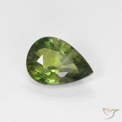 0.88ct Natural Deep Green Sapphire, Pear Shape, 7.2x5.1 mm