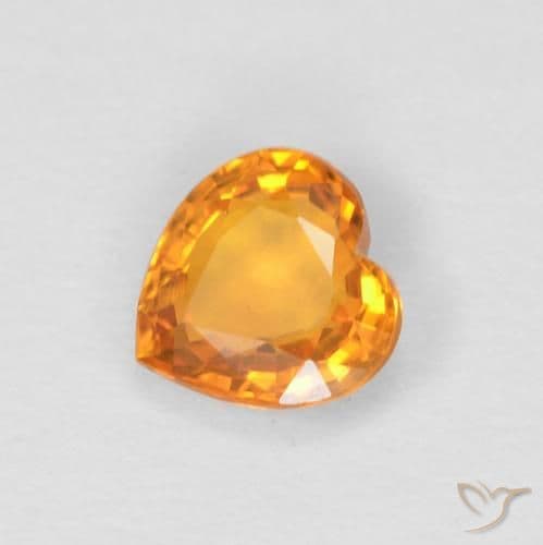 0.51ct Apricot Orange Sapphire, Heart Shape, 4.5x4.5 mm