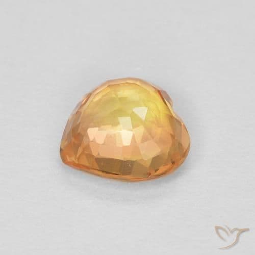 0.46ct Intense Orange Sapphire, Heart Shape, 4.8x4.7 mm
