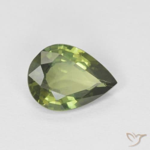 1.18ct Natural Forest Green Sapphire, Pear Shape, 8.1x6 mm