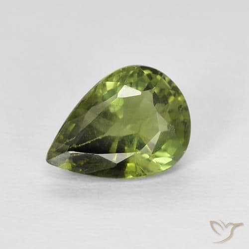 0.85ct Warm Forest Green Sapphire, Pear Shape, 7.1x4.9 mm