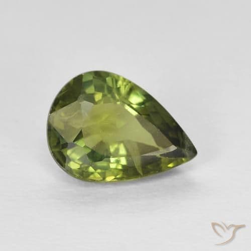 0.97ct Medium Dark-Green Sapphire, Pear Shape, 7.1x5.2 mm