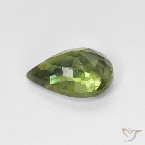 0.97ct Medium Dark-Green Sapphire, Pear Shape, 7.1x5.2 mm