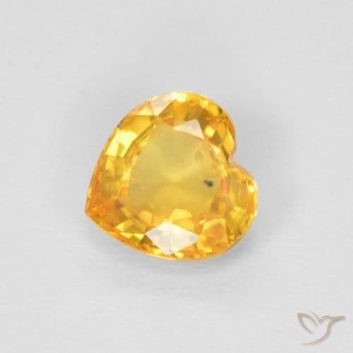 0.39ct Golden-Orange Sapphire, Heart Shape, 4.9x4.7 mm