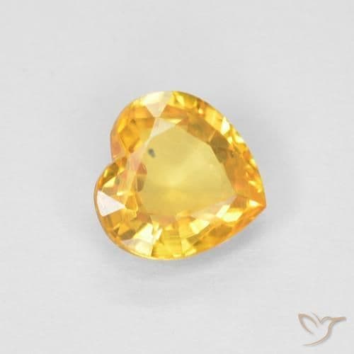 0.47ct Medium Golden Sapphire, Heart Shape, 4.8x4.7 mm