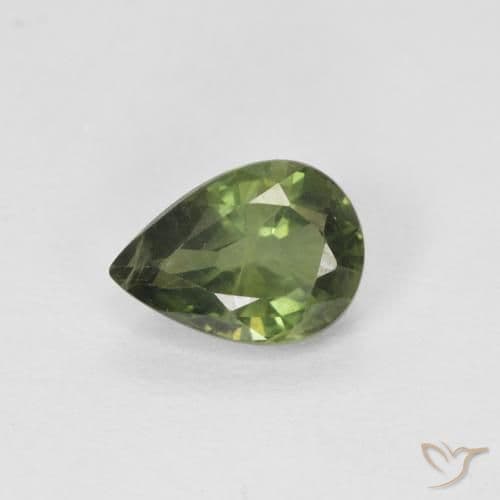 0.92ct Natural Dark Green Sapphire, Pear Shape, 7.2x5.1 mm