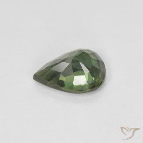 0.92ct Natural Dark Green Sapphire, Pear Shape, 7.2x5.1 mm
