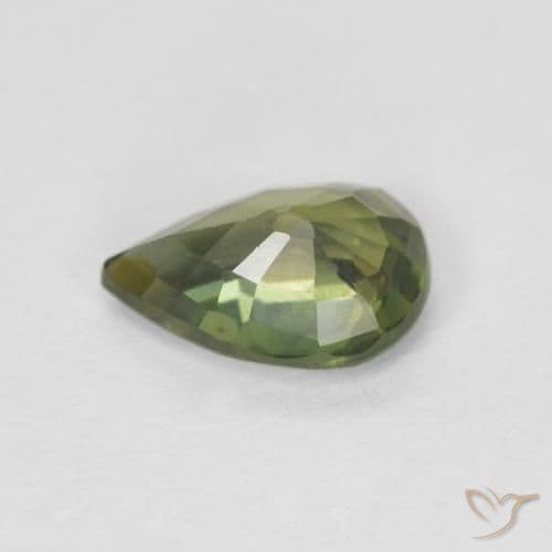 0.85ct Warm Forest Green Sapphire, Pear Shape, 7.1x4.9 mm