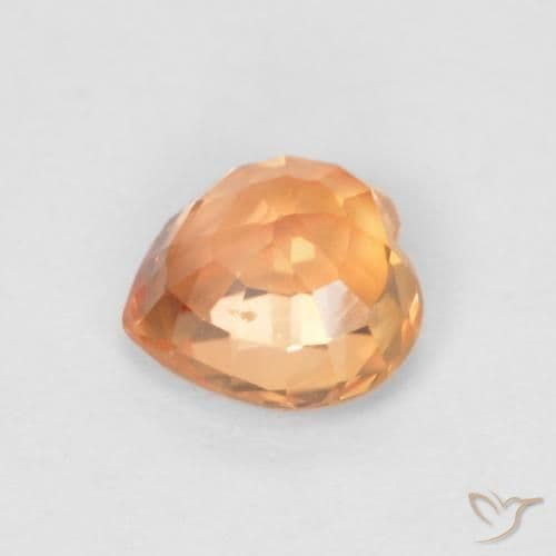 0.54ct Bright Orange Sapphire, Heart Shape, 4.8x4.7 mm