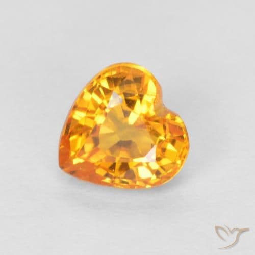 0.51ct Apricot Orange Sapphire, Heart Shape, 4.5x4.5 mm