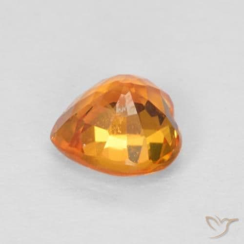 0.53ct Bright Orange Sapphire, Heart Shape, 4.7x4.7 mm