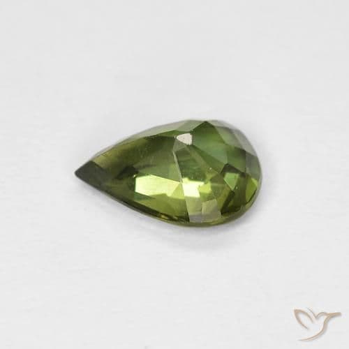 0.69ct Yellowish Green Sapphire, Pear Shape, 6.9x5 mm