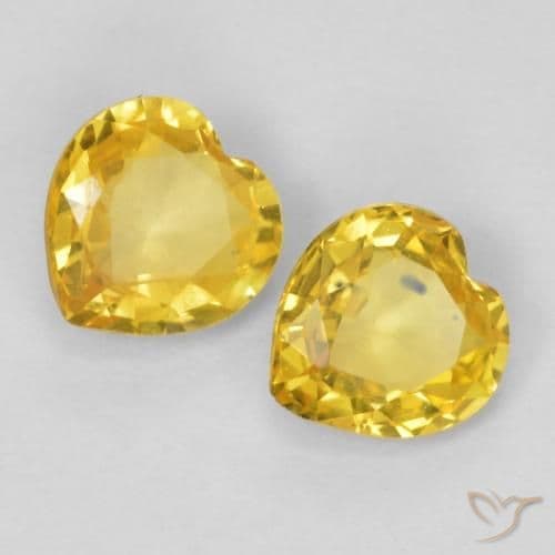 0.78ct Golden-Orange Sapphire, Heart Shape, 4.6x4.5 mm