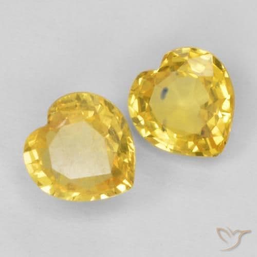 0.78ct Golden-Orange Sapphire, Heart Shape, 4.6x4.5 mm